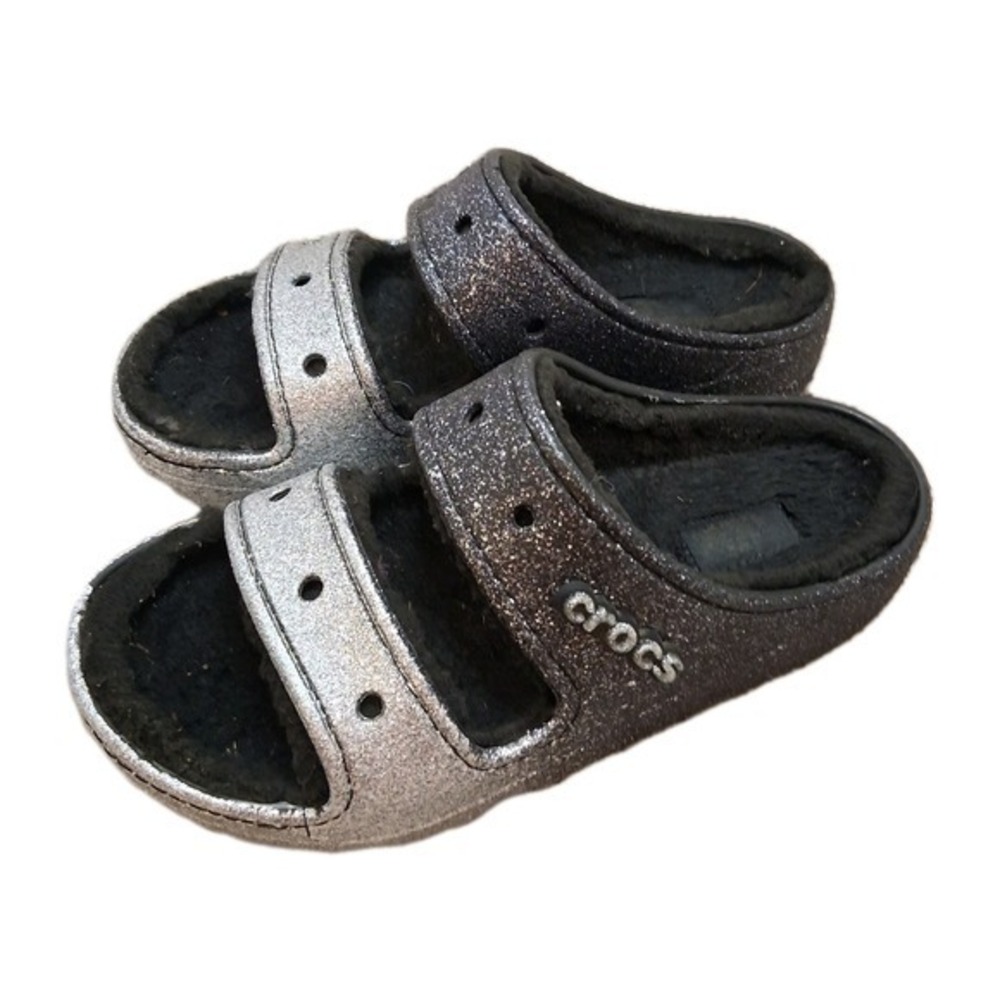 Classic Crocs Cozzzy Glitter Sandal Silver  208124  Womens 7 Mens 5